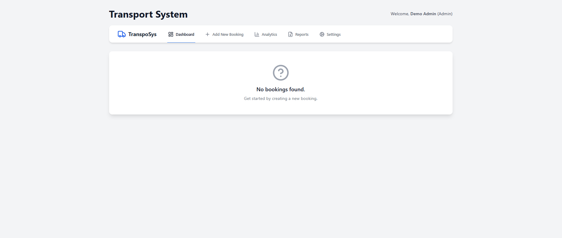 Rapidbook Dashboard View